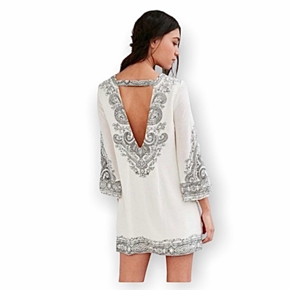Urban Outfitters Bell Arm Short Open Back dress